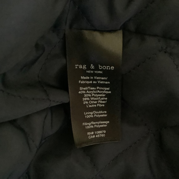 Rag & Bone Estelle Cocoon Wool Blend Plaid Coat Purple SZ Large - Picture 16 of 16